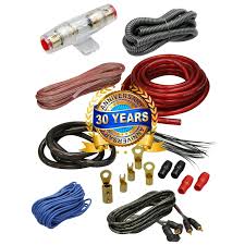 Complete 2500W 4 Gauge Car Amplifier Installation Wiring Kit Amp 4Ga Red