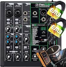 Mackie ProFX6v3 6-Channel Mixer with USB and Effects + Pair of XLR Cable + Magnet Phone Holder Bundle