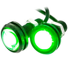Heise HE-BALG Green Accent Light with Black Frame - .75 Inch, 3 Watt