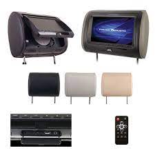 2 Power Acoustik HDVD-71CC Universal Replacement Headrest w/ DVD Player & 7” LCD