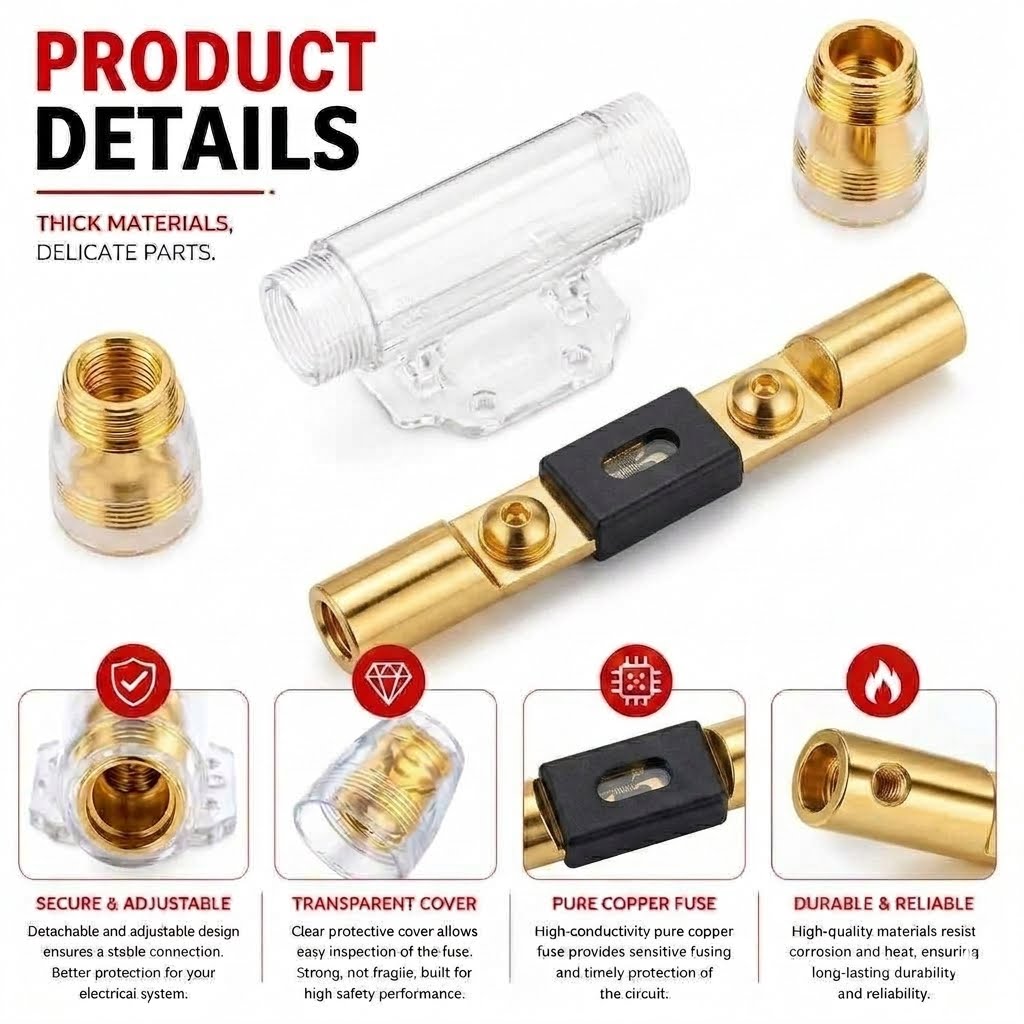 2 Absolute ANH2-250 Inline Waterproof ANL Holder 1/0 Gauge fuseholder + 250 Amp Fuse