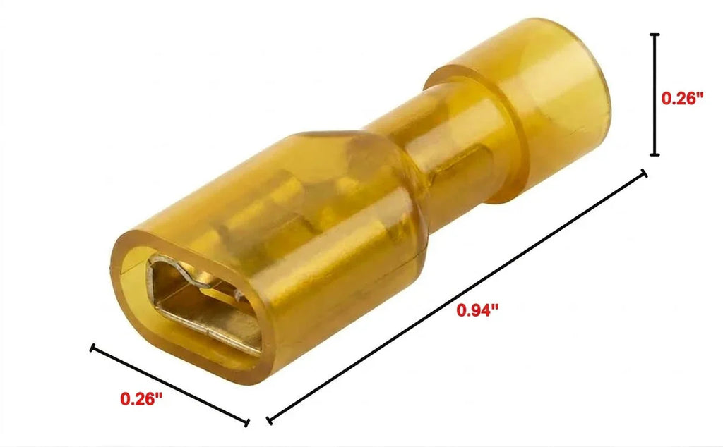 2 American Terminal TFQD1210Y 12/10-Gauge Nylon Fully-Insulated Female Quick Disconnects