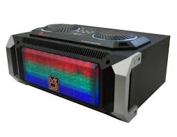 MR DJ Matrix Black Bluetooth Speaker Bluetooth Speaker Karaoke Machine Sound Activated Lights, FM Radio, USB/Micro SD Card, & LED Party Light Perfect for Party