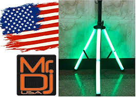 2 MR DJ SS600LED Color Stand Universal Color-Changing Stand LED Speaker Stand Tripod Telescoping