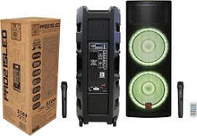 Load image into Gallery viewer, 2 MR DJ PBX6600LED Bluetooth Speaker <br/>Professional Dual 2x15" 5500W Speaker PA DJ LIGHT Bluetooth