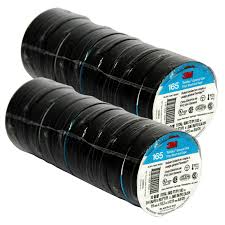 400 Rolls 4 Cases of 100 Rolls 3M 165 TEMFLEX Black 3/4" Vinyl Electrical Tape
