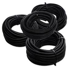 A-T 4-Pack 1/4", 3/8", 1/2", 3/4" x 10 Feet Each Split Wire Loom Convoluted Tubing