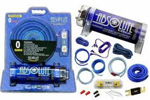 Load image into Gallery viewer, Absolute USA KITCAP0GABL 4.0 Farad Power Capacitor 0 Gauge Car Amplifier Installation Wiring Complete Kit (Blue)