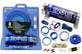 Absolute USA KITCAP0GABL 4.0 Farad Power Capacitor 0 Gauge Car Amplifier Installation Wiring Complete Kit (Blue)