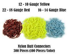 Load image into Gallery viewer, MK Audio 300 Wire Butt Connectors Yellow/Blue/Red Nylon Car Audio Crimp Terminals
