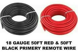 Patron P18G50R + P18G50BK 2 Rolls 18 Gauge Wire Red Black Power Ground 50 Ft Each Primary Stranded Copper Clad