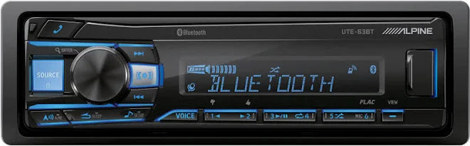 Alpine UTE-63BT In-Dash Digital Media Receiver Bluetooth + KIT10 Installation AMP Kit