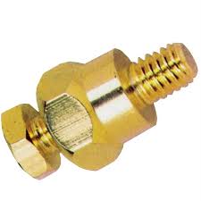 2 Absolute BTG-50 Gold GM Short Side Post Mount Positive Negative Battery Terminal