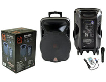 Load image into Gallery viewer, 2 PRO 15" 4000W Bluetooth DSP FM Radio USB Portable PA DJ Speaker &amp; Stands