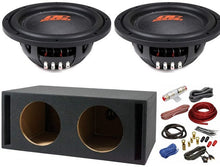 Load image into Gallery viewer, 2 DC Sound DSW2000 10" Shallow-Mount Subwoofer 2000W + Ported Box + 4G Amp Kit