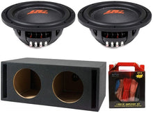 Load image into Gallery viewer, 2 DC Sound DSW2500 12" Shallow-Mount Subwoofer 2500W + Ported Box + 8G Amp Kit