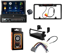 Load image into Gallery viewer, Dual XDVD176BT 7" Touchscreen Single DIN Car Stereo CAM1500B Rear Camera Magnet Phone Holder &amp; Dash Kit for 05-07 Grand Cherokee