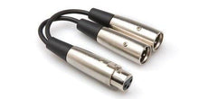 Load image into Gallery viewer, Hosa YXM-121 Y Cable, XLR3F to Dual XLR3M, 6 in