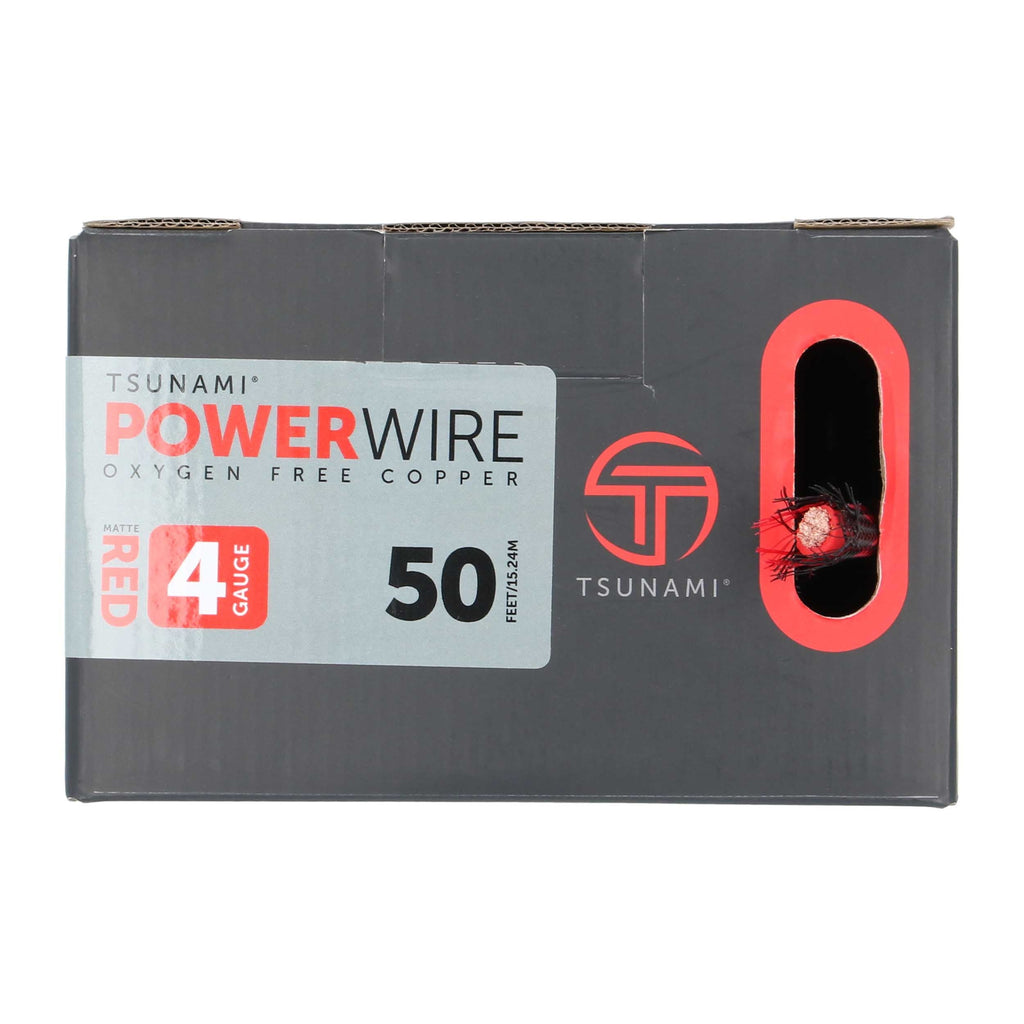 Tsunami TSX-PWR4 50Ft Spool Red 4ga w/Acc Kit
