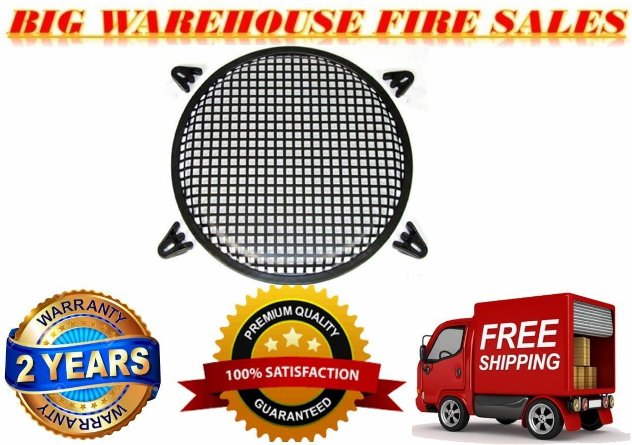 18 INCH SUBWOOFER SPEAKER COVERS WAFFLE MESH GRILL GRILLE PROTECT GUARD W/ Clips