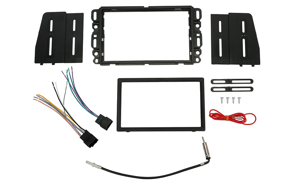 Double Din Radio Dash Kit Wire Harness Antenna Adapter Combo Fit Buick Chevrolet GMC Pontiac Saturn Fit 2007-2014