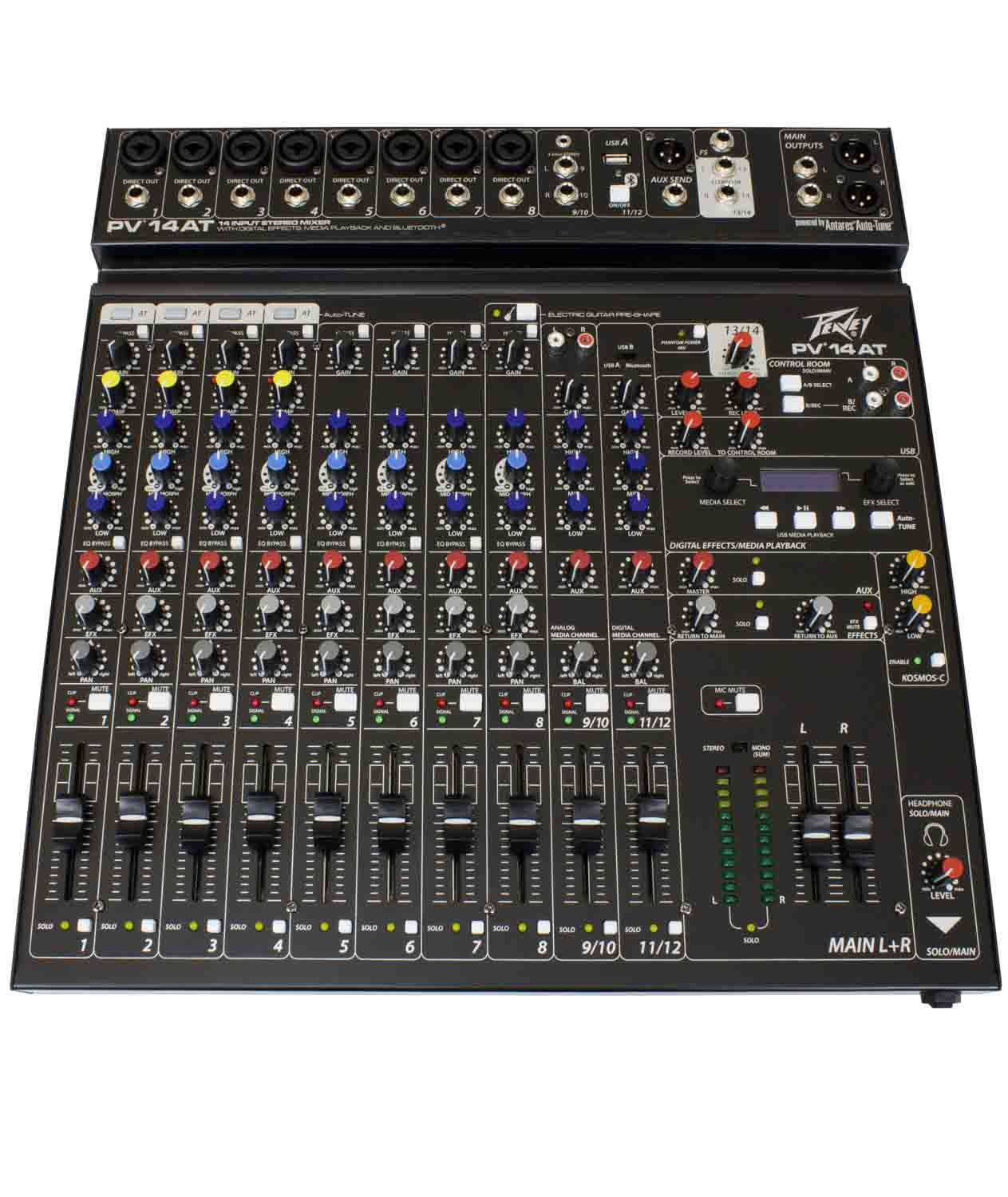 Peavey PV 14 AT, 14 Channel Compact Mixer with Bluetooth and Antares Auto-Tune