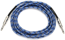 Load image into Gallery viewer, Hosa 3GT-18C1 Cloth Guitar Cable, Straight to Same, 18 ft, Blue/White/Black
