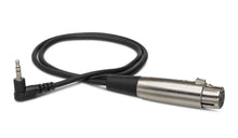 Load image into Gallery viewer, Hosa XVS-102F, XLR3F to Right Angle 3.5 mm TRS Microphone Cable - 2 Feet