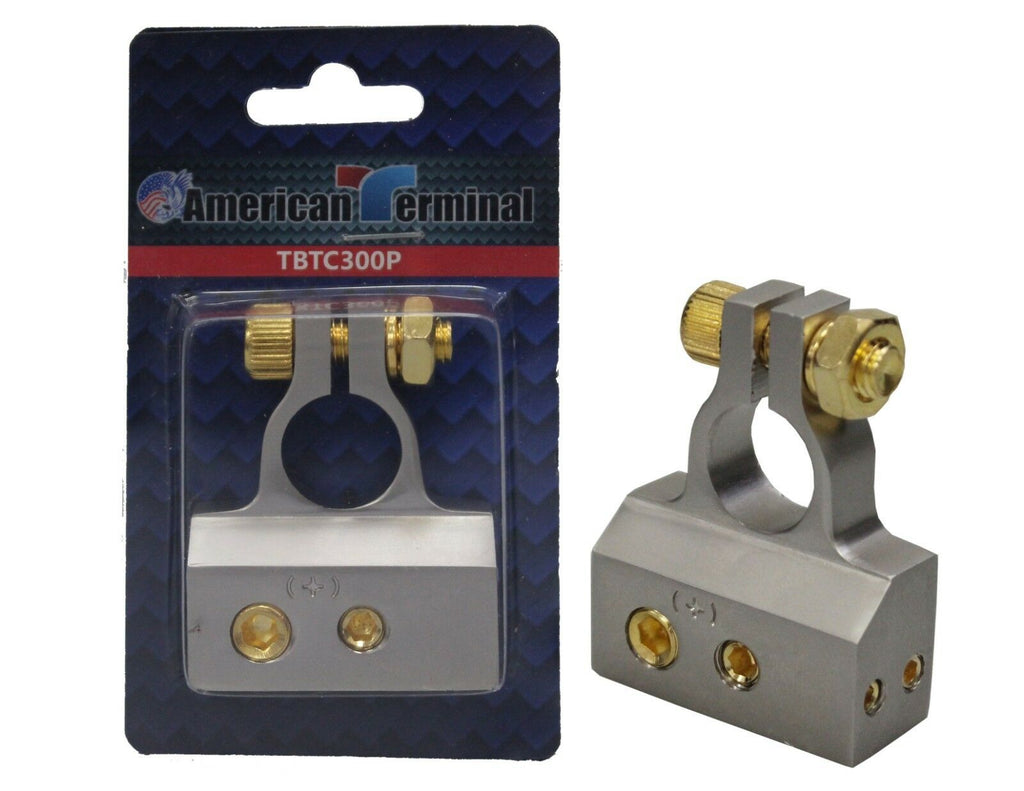 A/T 2/ 4 / 8 Gauge AWG Car Battery Terminal Chrome Positive