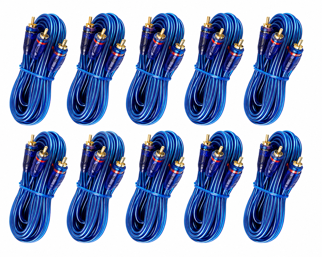 10 MK Audio 17' RCA Stereo Plug Cable 2 Male to 2 Male Car Stereo Marine Home Audio