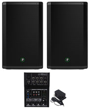 Load image into Gallery viewer, 2 Mackie Thrash215 15" 1300 Watt Powered Active DJ PA Speakers + Mix5 Mixer
