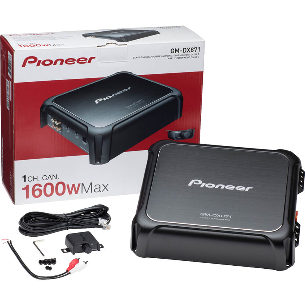 Pioneer GM-DX871 1600W Class D Mono Amplifier Bass Remote & 4G Amp Kit