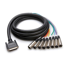 Load image into Gallery viewer, Hosa DTM803 Male DB-25 to 8-Channel Male 3-Pin XLR Snake Cable - 3 m