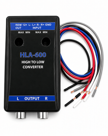 2 Absolute HLA600 2-Ch High-to-Low Line Output Converter Adjustable Speaker Level to RCA Converter