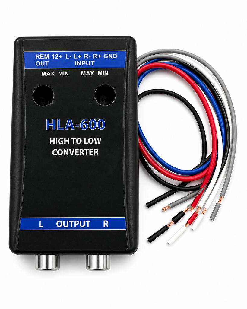 Absolute HLA600 Car Audio Speaker High to Low Level Converter 2 Channel Delayer RCA Line Output