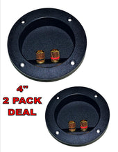 Load image into Gallery viewer, 2 PACK SPEAKER ROUND DJ BOX TERMINAL CUP GOLD POST SUBWOOFER CABINET ENCLOSURE