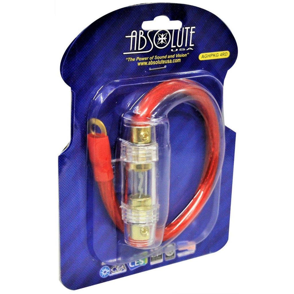 Absolute USA AGHPKG4RD 1 ft 4 Gauge 60A, AGU Electrical Fuse