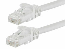 Load image into Gallery viewer, 2 Patron Cat6a Ethernet Network Patch Cable RJ45 23AWG 600Mh Solid Copper Wire 3' White