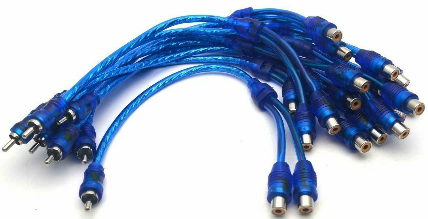 10 MK AUDIO RCA Audio Cable "Y" Adapter Splitter 1 Male to 2 Female Plug Cable