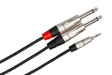Load image into Gallery viewer, Hosa HMP-010Y Pro Stereo Breakout REAN 3.5 mm TRS to Dual 1/4 in TS - 10 Feet