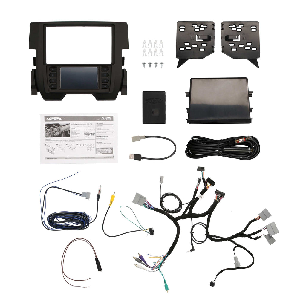 Metra 99-7821B Dash and Wiring Kit - Compatible Fits for Honda Civic (Excluding LX models) 2016-2021