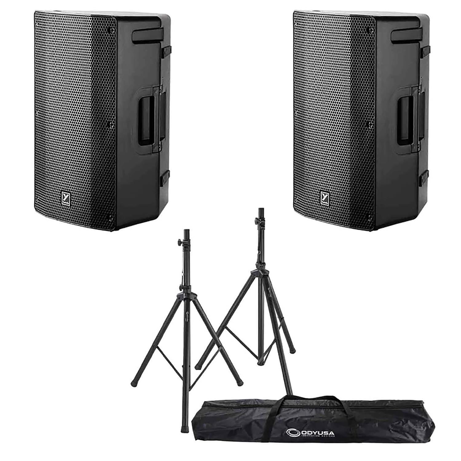 Yorkville YXL15P 15-inch / 1-inch Powered Speaker Package with Stands and Bag