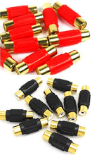 Load image into Gallery viewer, Absolute FF100-20 Female-to-Female RCA Barrel Connector Red &amp; Black (20 Pack)