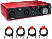 Load image into Gallery viewer, Focusrite Scarlett 4i4 3rd Gen 4-in, 4-out USB Audio Interface Bundle with 4 3' XLR-XLR Cable