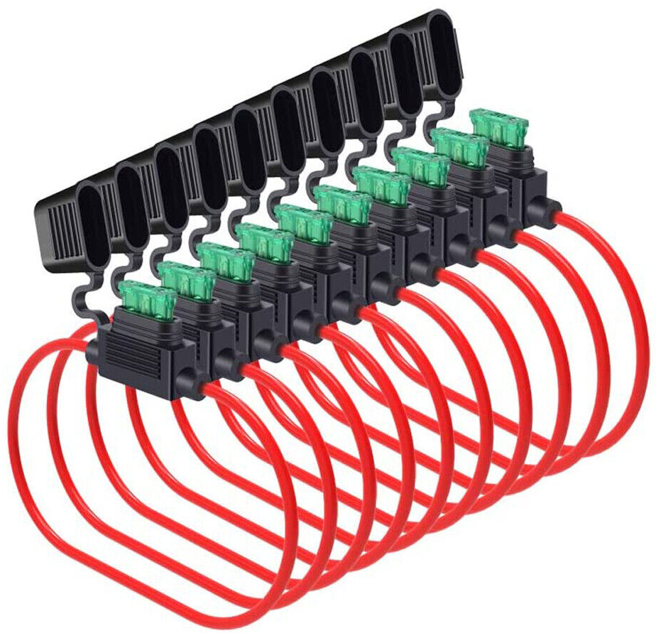 8 Gauge MAXI Inline Blade Fuse Holder Wire 20 Pack