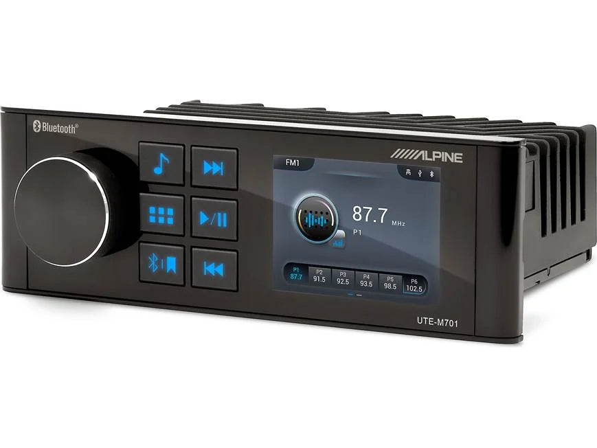 Alpine UTE-M701 2.8" Single DIN Digital Media Marine Receiver Bluetooth (Non-NMEA)