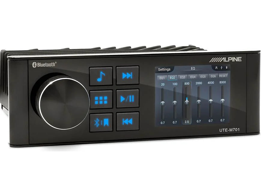 Alpine UTE-M701 2.8" Single DIN Digital Media Marine Receiver Bluetooth (Non-NMEA)