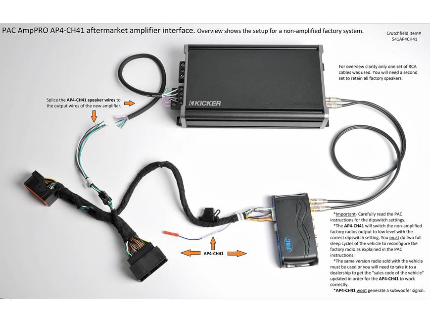 PAC AP4-CH41 Amplifier Integration Interface Fit Chrysler Dodge Jeep RAM