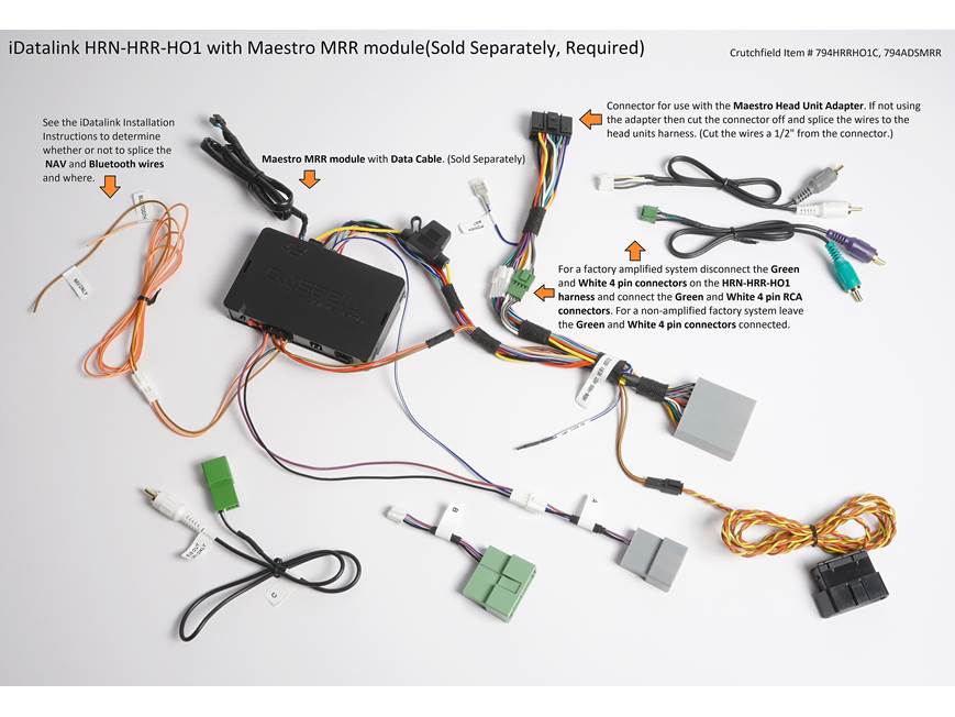 iDatalink Maestro HRN-HRR-HO1 Vehicle-Specific Harness