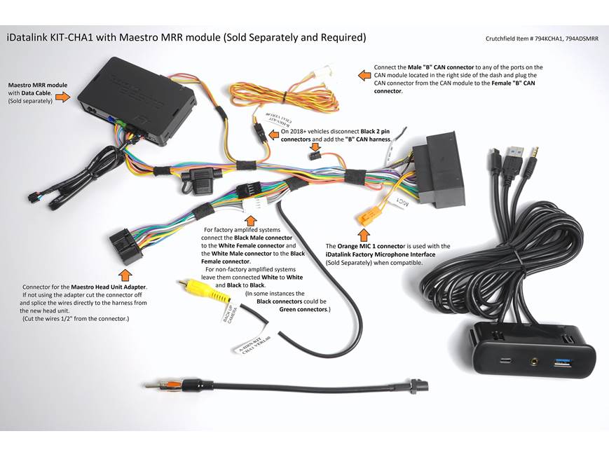 iDatalink Maestro KIT-CHA1 Dash and Wiring Kit